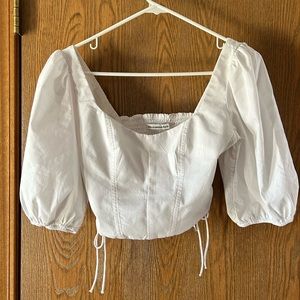 Abercrombie & Fitch Puff Sleeve Corset Top